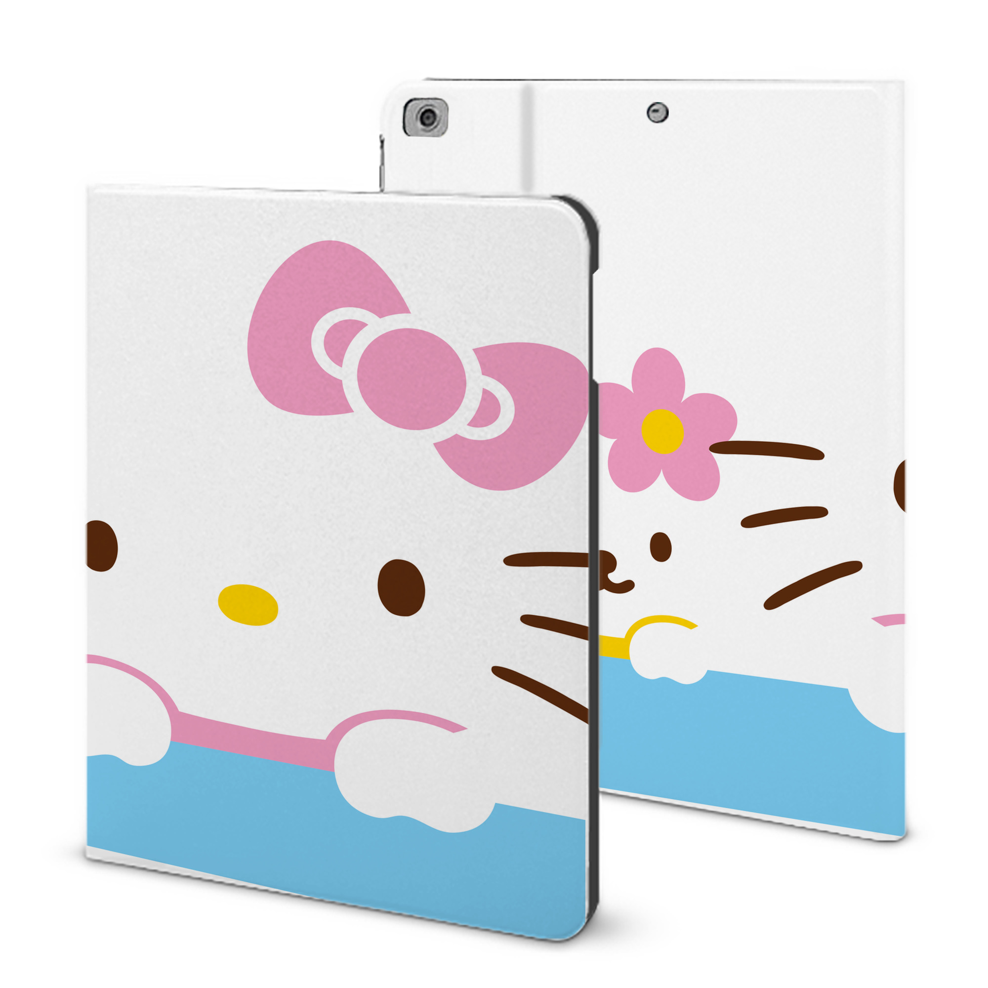 （画像用） Hello Kitty ハローキティ IPad ケース ブック型 PUレザー TPU 耐衝撃 軽量 薄型 ペン収納なし 全面保護 IPad 各モデル対応
